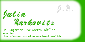 julia markovits business card